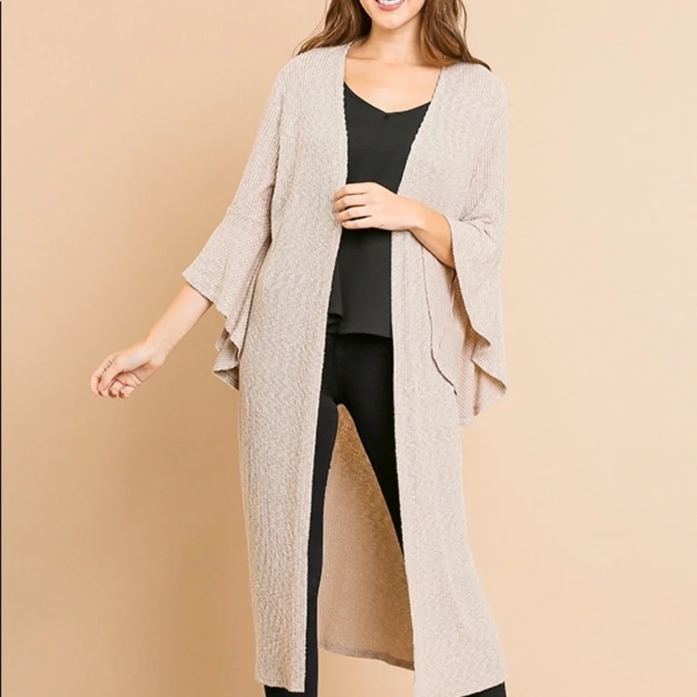 NWT Umgee boutique sweater cardigan duster boho western bell sleeve sz L